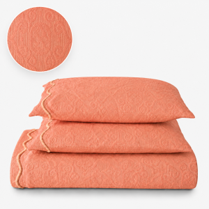 Kit Colcha Piquet Tognato Capela Laranja 100% Algodão