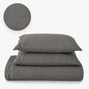 Kit Colcha Piquet Grafite Tognato Capela 100% Algodão