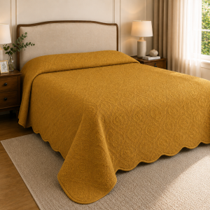 Colcha Piquet Tognato Capela Amarelo Curry 100% Algodão | 7 Tamanhos