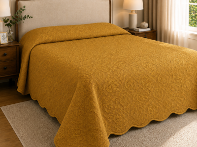 Colcha Piquet Tognato Capela Amarelo Curry 100% Algodão | 7 Tamanhos