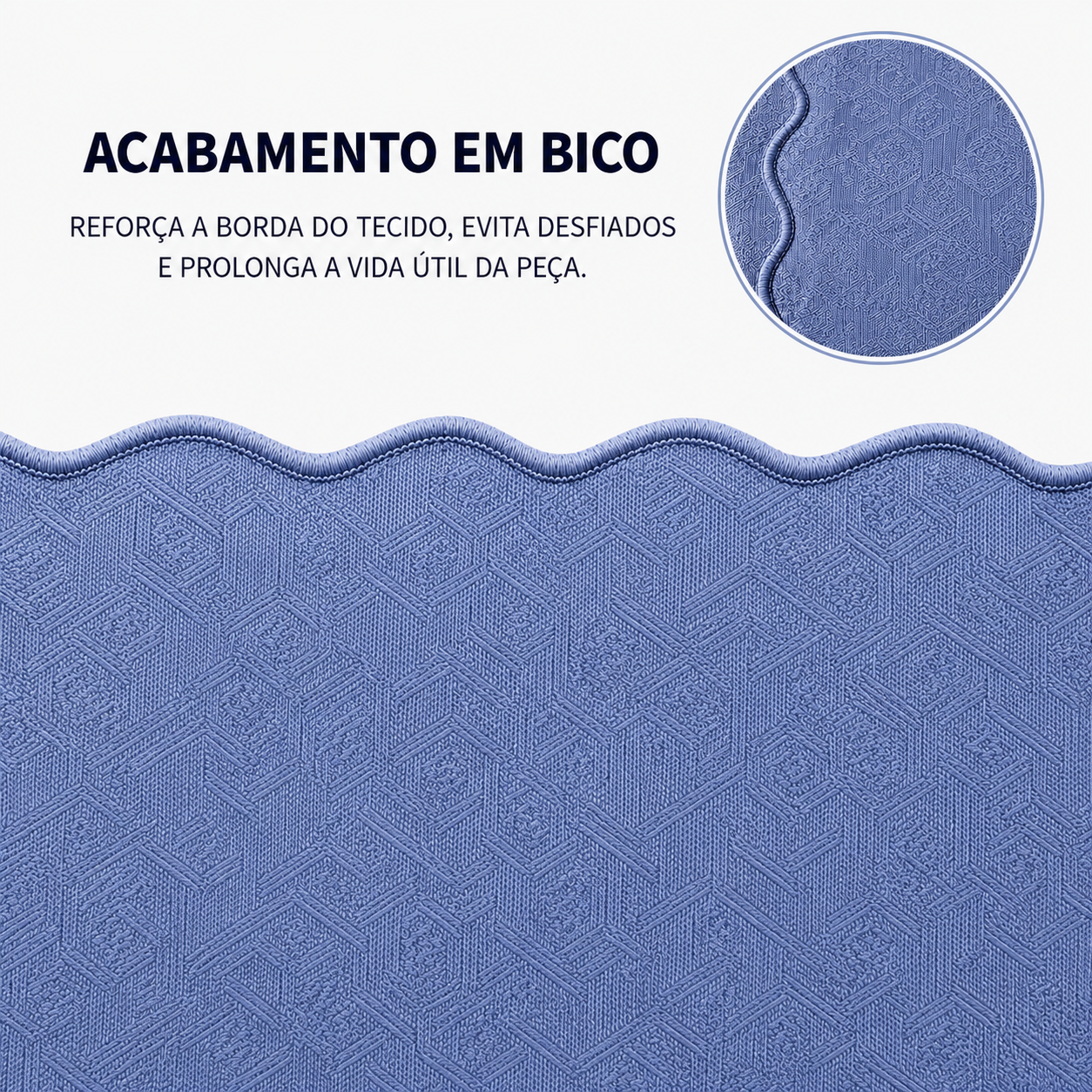 Colcha Piquet Tognato Capela Azul Índigo 100% Algodão