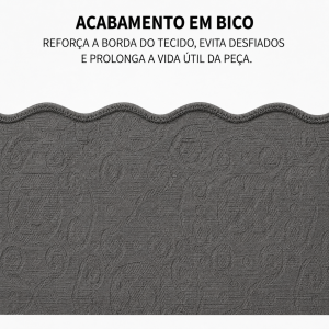 Kit Colcha Piquet Grafite Tognato Capela 100% Algodão