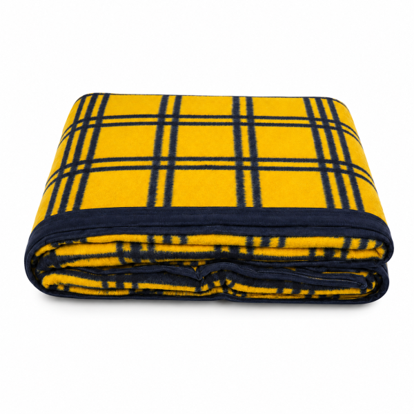 Cobertor 100% Algodão Amarelo Azul Marino Tognato Cotton