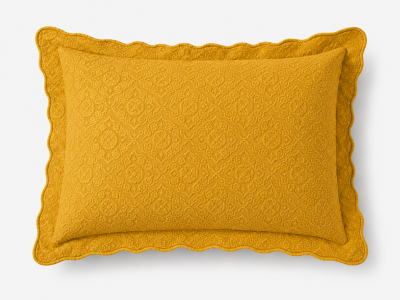 Porta Travesseiro Capela Amarelo Curry 100% Algodão