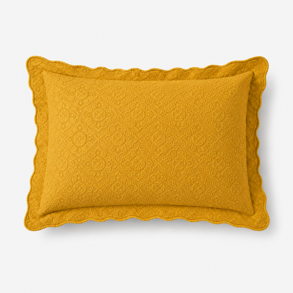 Porta Travesseiro Capela Amarelo Curry 100% Algodão