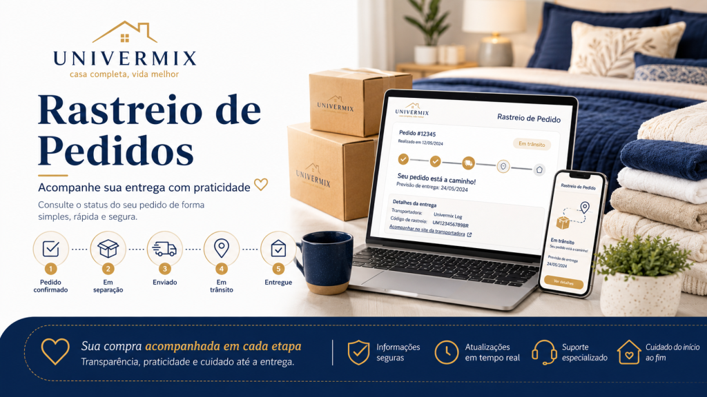 rastreio de pedidos Univermix para acompanhar entrega de compras online