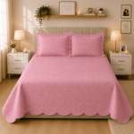 Kit Colcha Piquet Rosé Tognato Capela sobre a cama