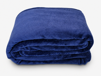 Manta Flannel Tognato Azul Marino 240g dobrada
