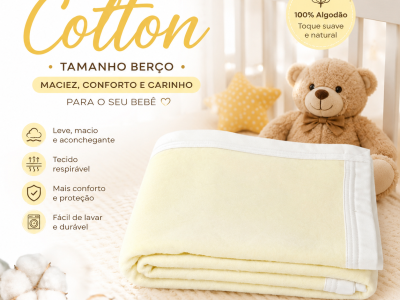 Cobertor Tognato Cotton Berço Amarelo